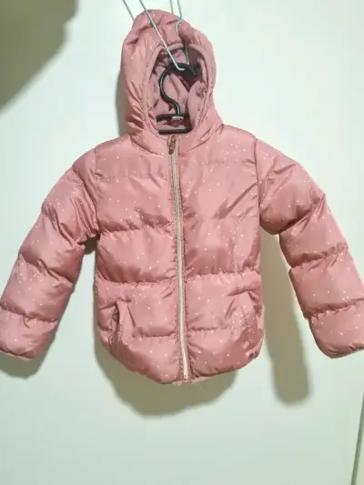 Parka Opaline rosada de niña con capucha - miniatura 1