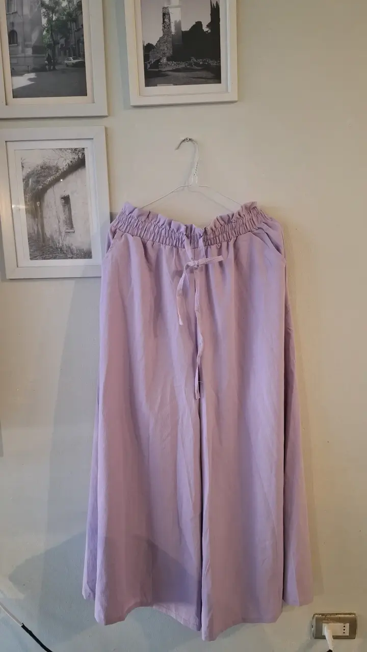 Pantalon palazzo lila para mujer - 1