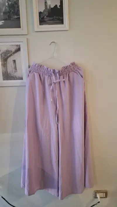 Pantalon palazzo lila para mujer - miniatura 2