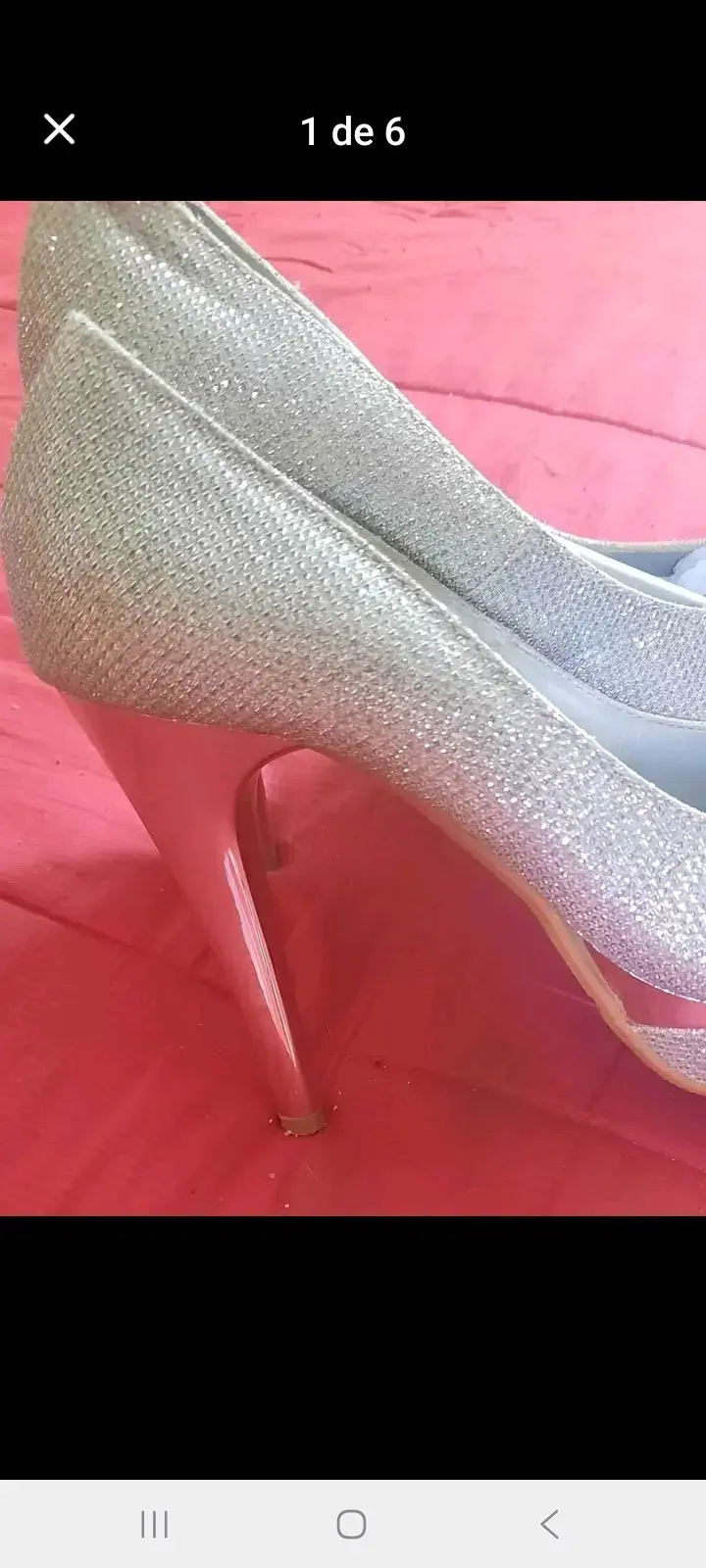 Zapatos de tacón alto plateados brillantes - 2