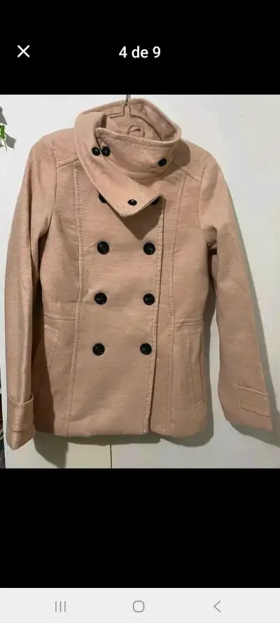 Abrigo chaquetón H&M rosa salmón con capucha - miniatura 2