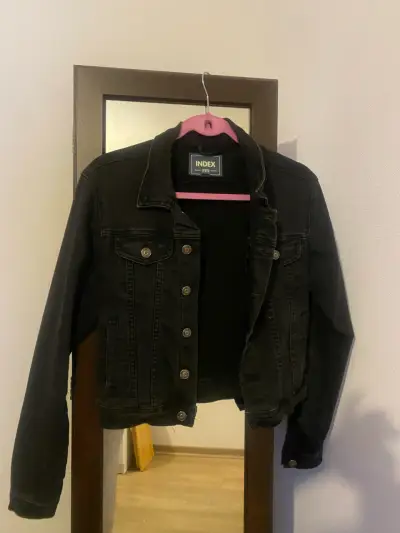 Chaqueta de mezclilla negra Index para mujer - miniatura 3