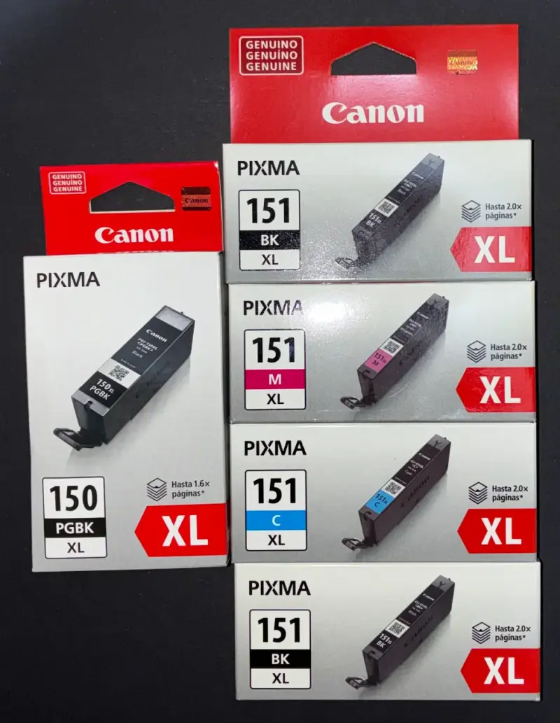 Set de cartuchos de tinta Canon Pixma 150/151 XL