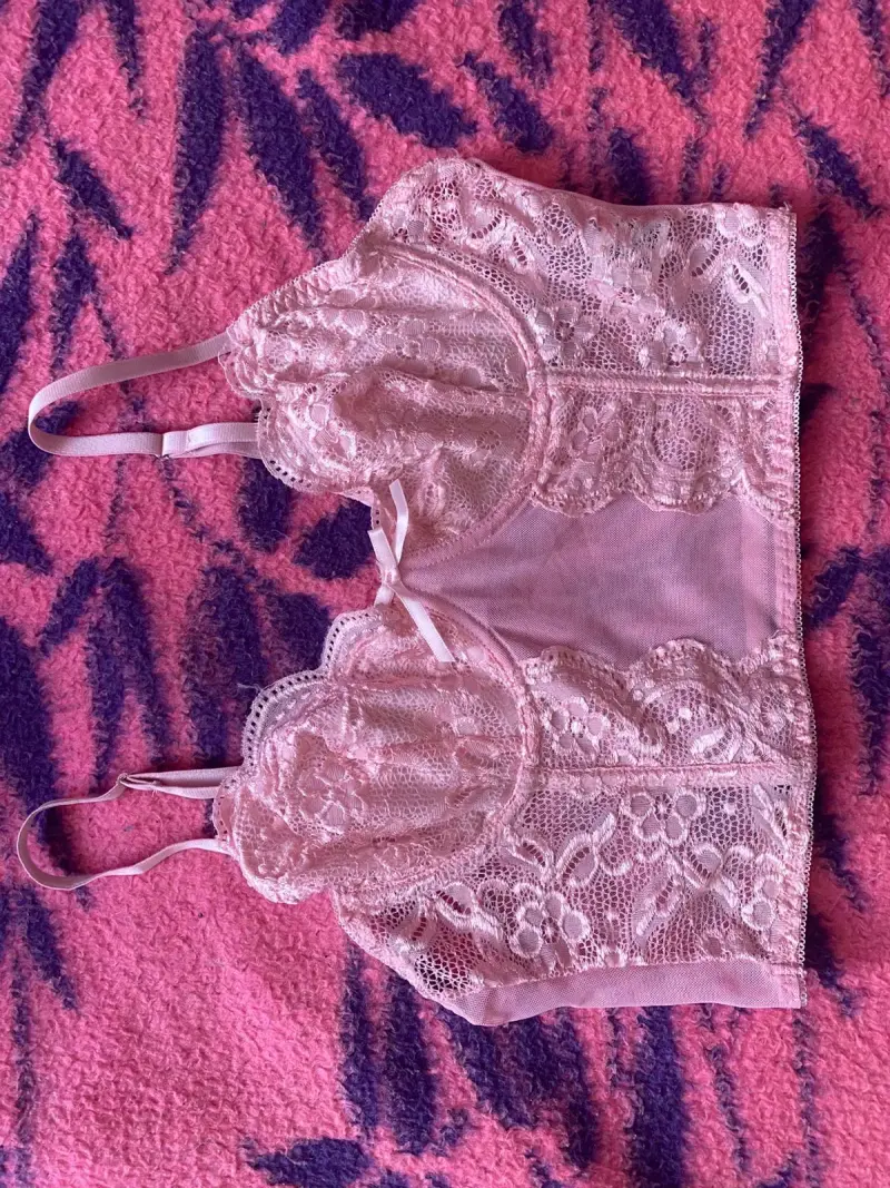 corset de encaje rosado - 3