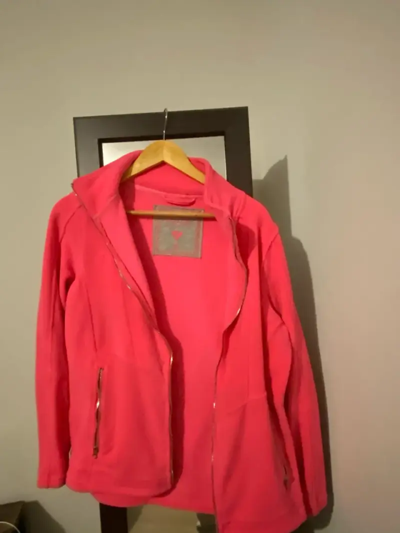 Chaqueta polar rosa para mujer con cierre - 1