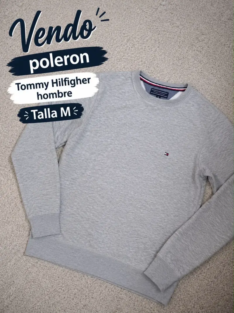 Polerón Tommy Hilfiger Hombre Talla M Gris