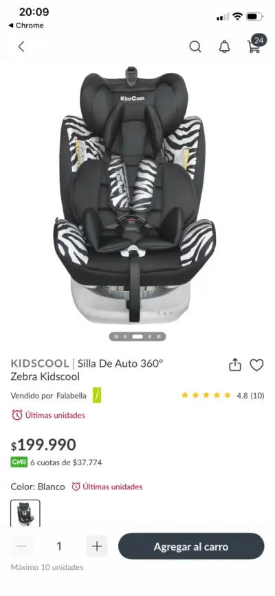 Silla de Auto 360° Zebra KidsCool - miniatura 1