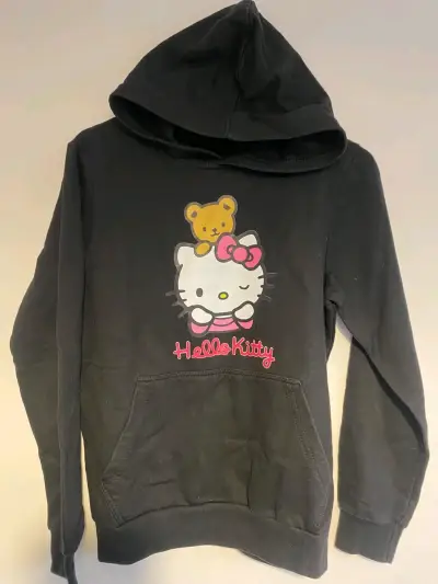 Polerón con capucha Hello Kitty negro para mujer - miniatura 1