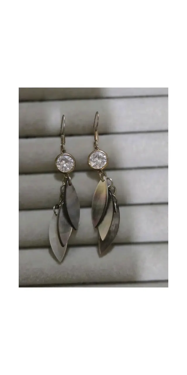 Set de Aros Elegantes en Metal y Cristal - 2