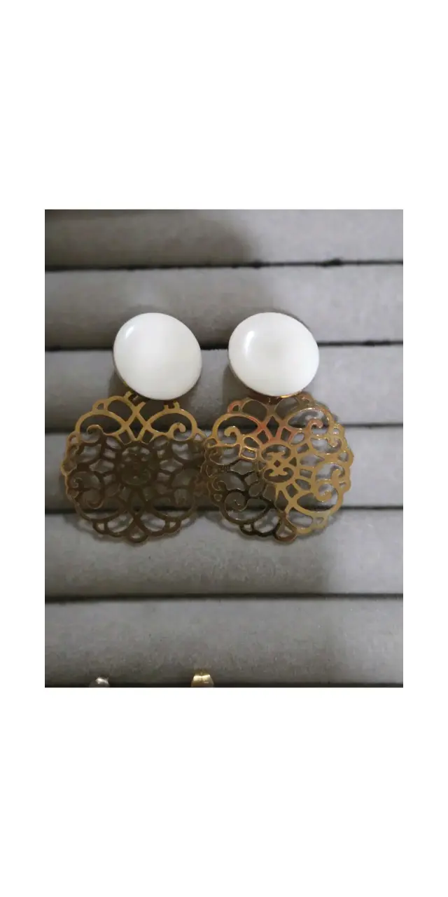 Set de Aros Elegantes en Metal y Cristal - 3