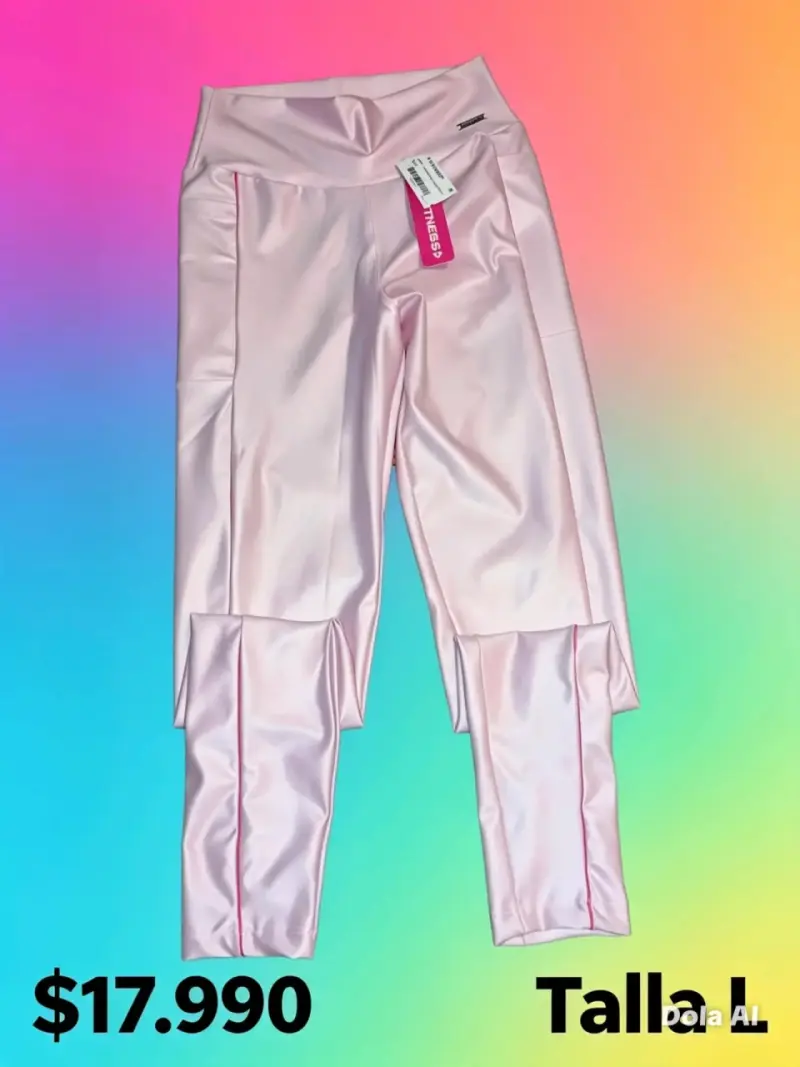 Leggings deportivos rosados talla L
