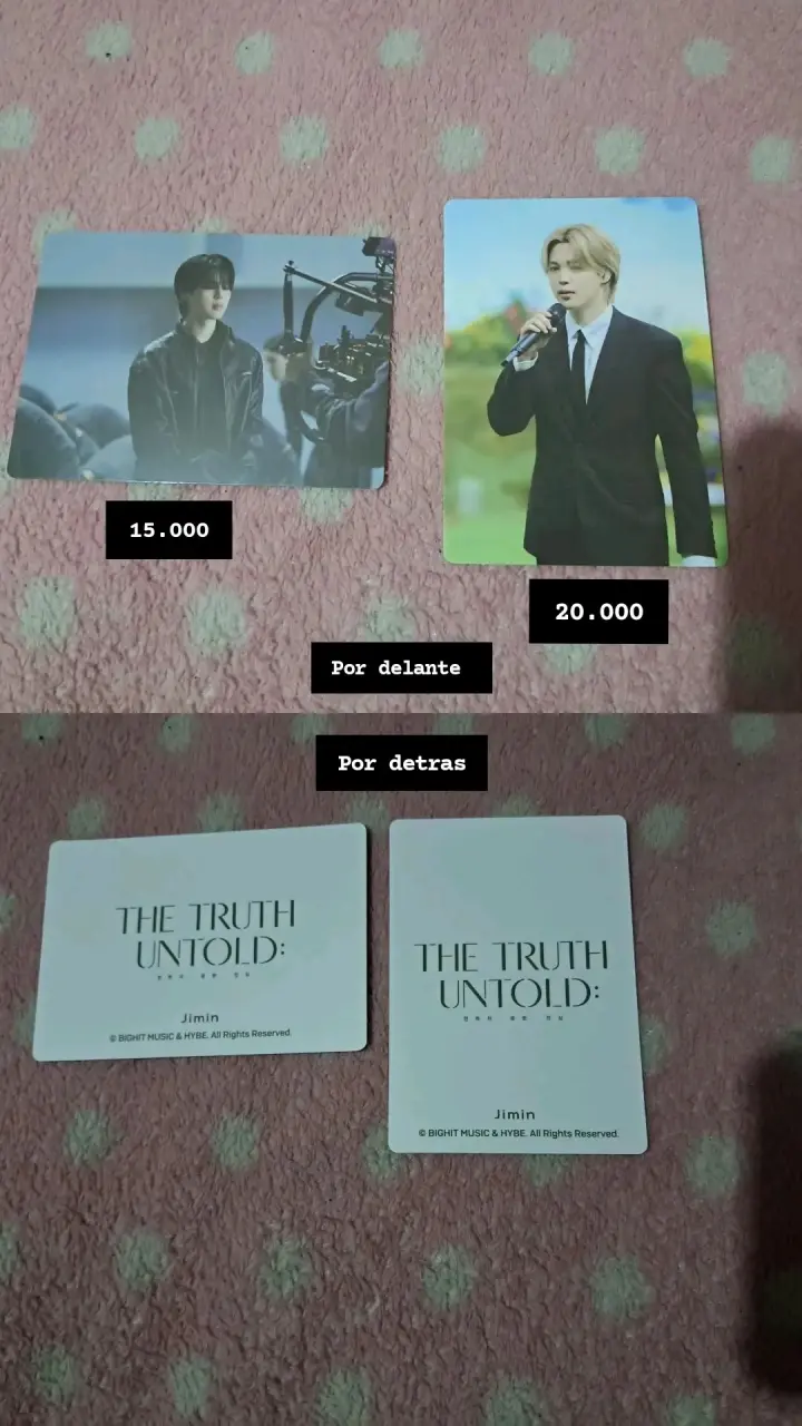 Set de Photocards Jimin The Truth Untold