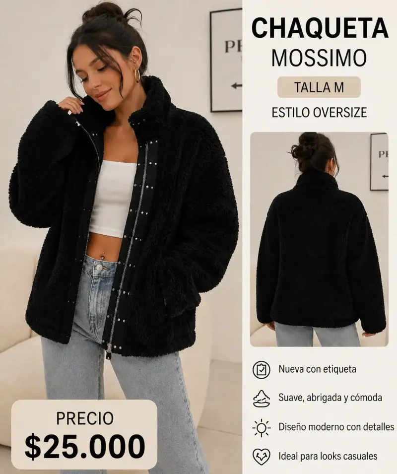 Chaqueta Mossimo negra estilo oversize
