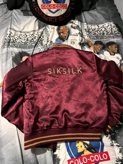 Chaqueta Bomber Burdeos SikSilk para Hombre - miniatura 2