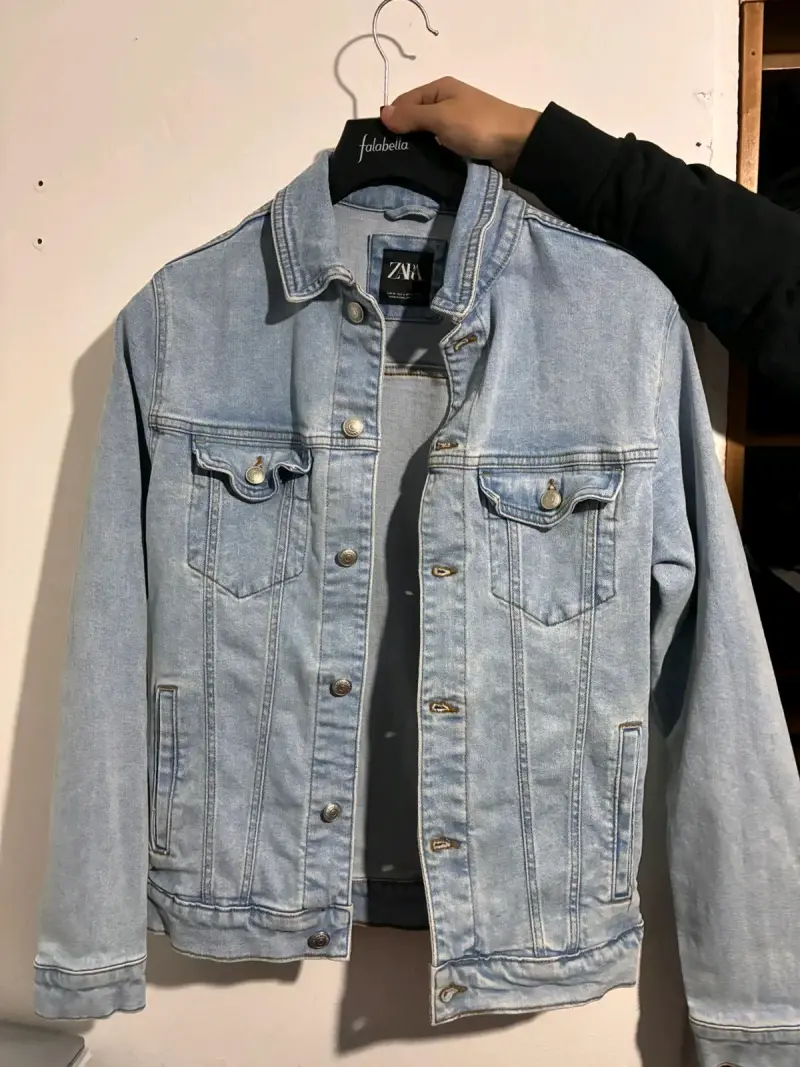 Chaqueta de mezclilla azul claro Zara - 1