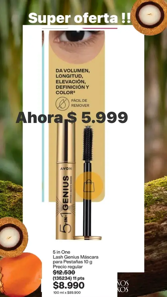 Máscara de Pestañas Avon 5 en 1 Genius - 2