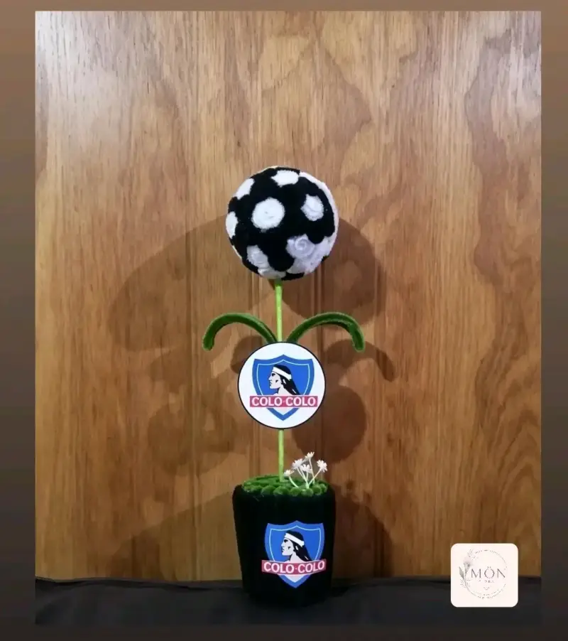 Limpiapipa Colo-Colo con pelota de fútbol
