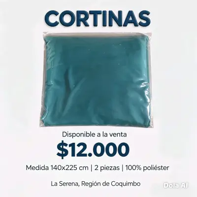 Cortinas de poliéster 140x225 cm Verde - miniatura 4