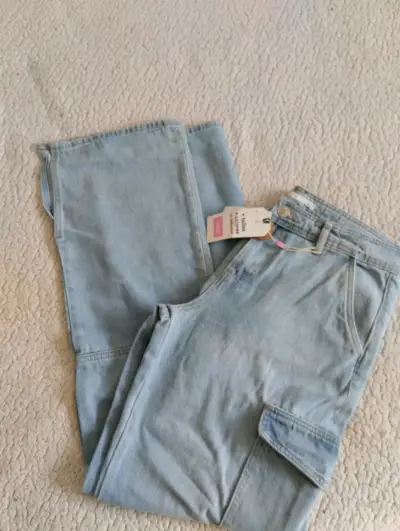 Jeans cargo INDEX de mezclilla azul claro - miniatura 3