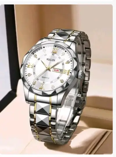 Reloj de Pulsera Plateado y Dorado con Cristales - miniatura 4