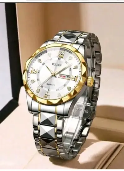 Reloj de Pulsera Plateado y Dorado con Cristales - miniatura 5