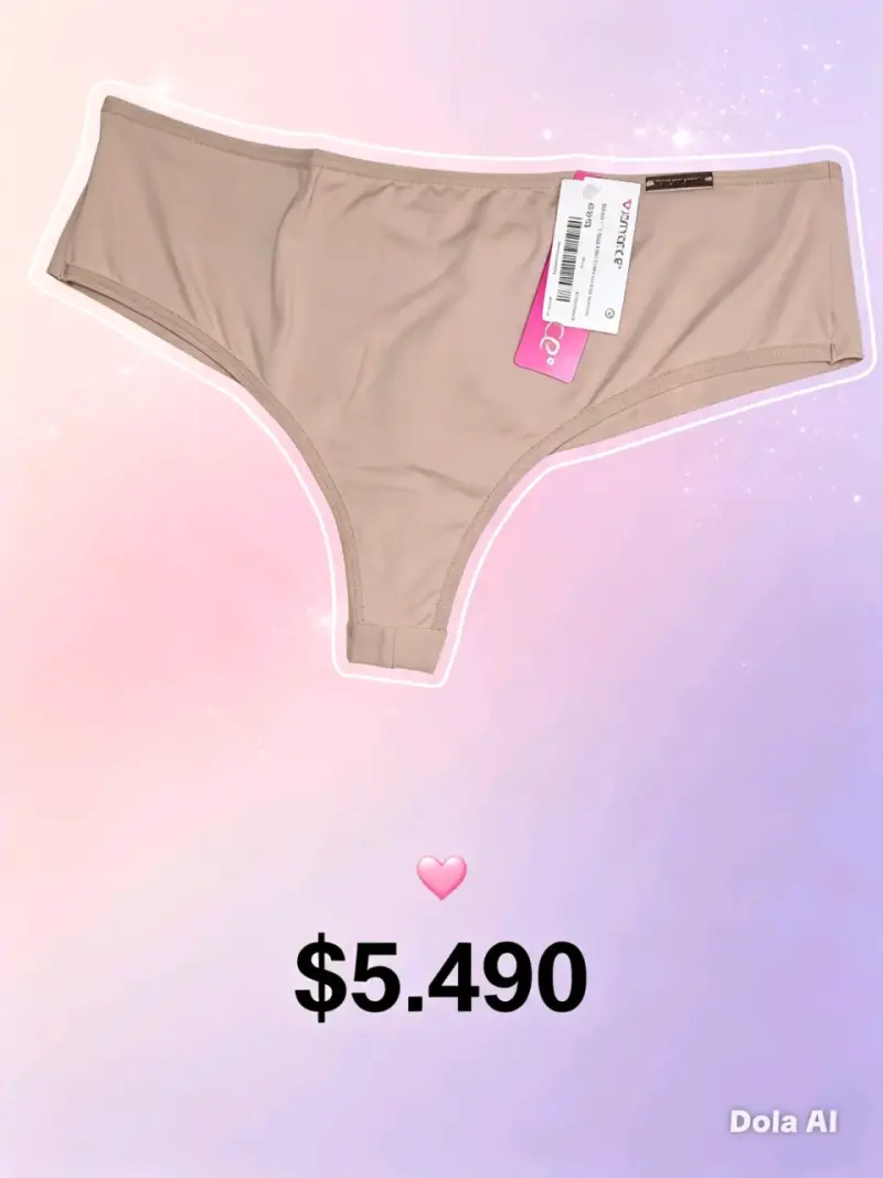 Calzón bikini color beige con etiqueta