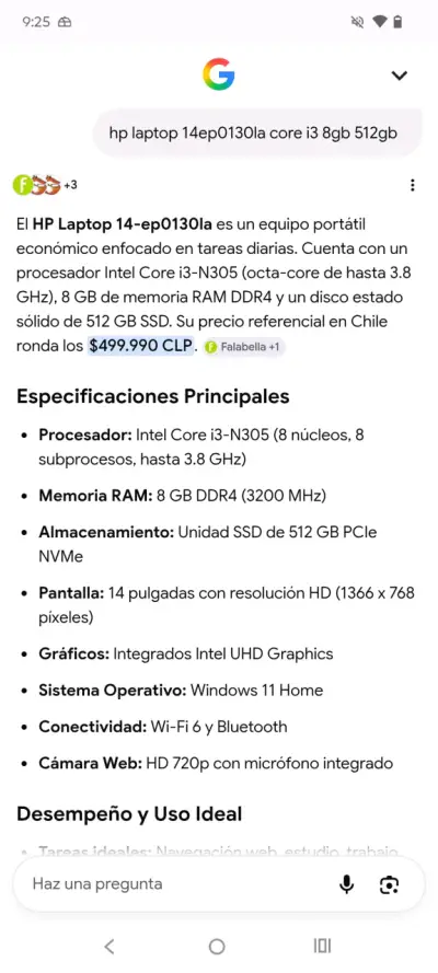 Laptop HP 14-ep0130la Core i3 8GB 512GB SSD - miniatura 1