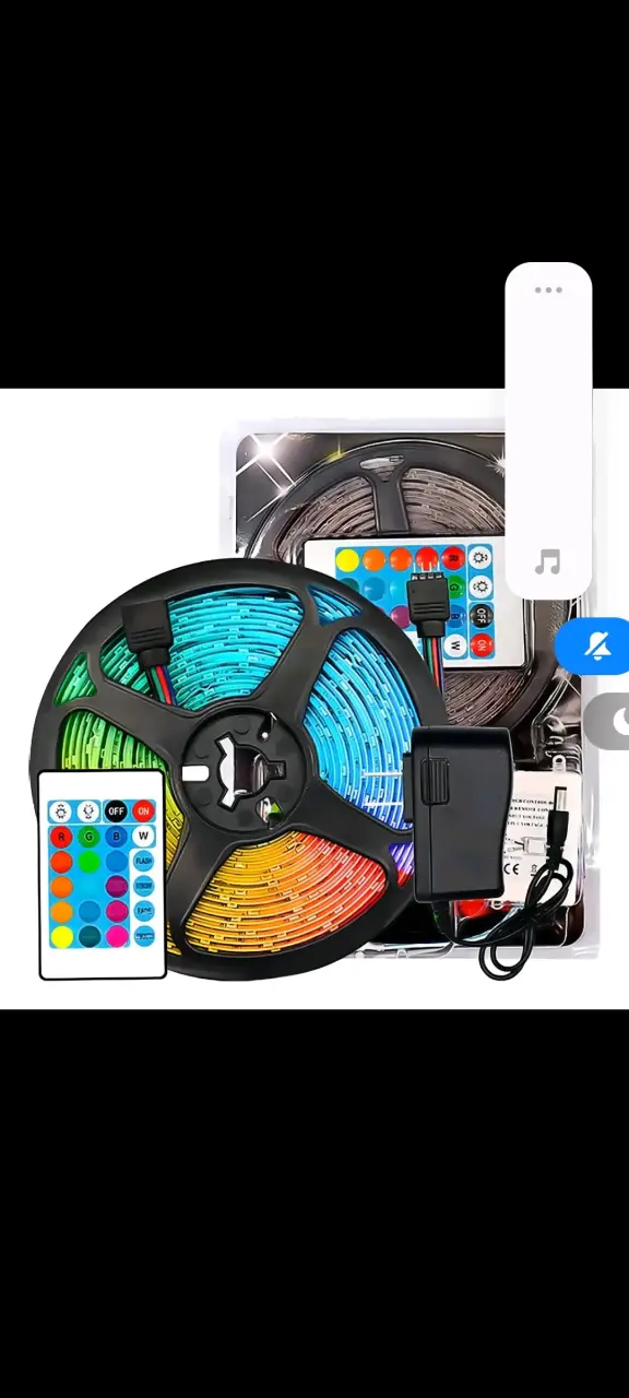 Tira LED RGB con control remoto y adaptador - 2
