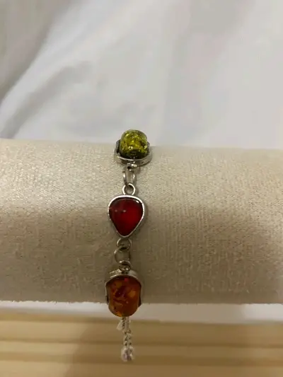 Pulsera con piedras de ámbar multicolor - miniatura 1