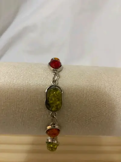 Pulsera con piedras de ámbar multicolor - miniatura 2