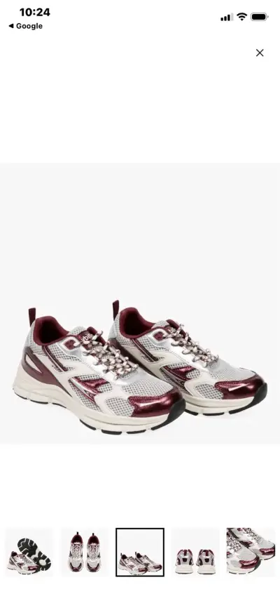 Zapatillas deportivas blancas y burdeos para hombre - miniatura 1