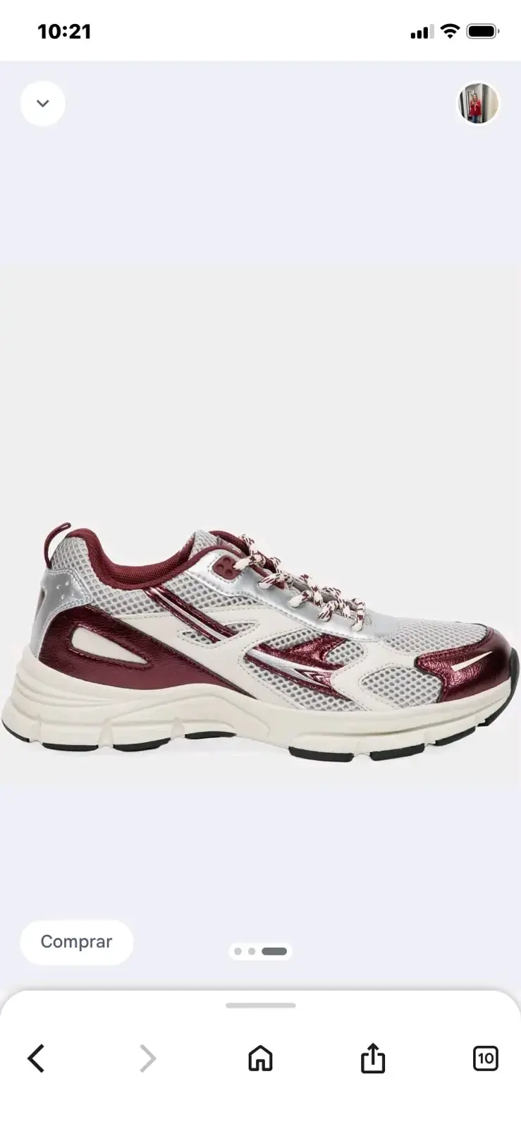 Zapatillas deportivas blancas y burdeos para hombre - 3