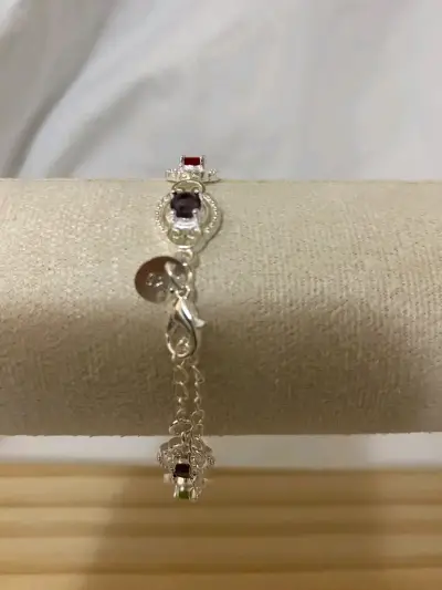 Pulsera de plata con piedras de colores - miniatura 2