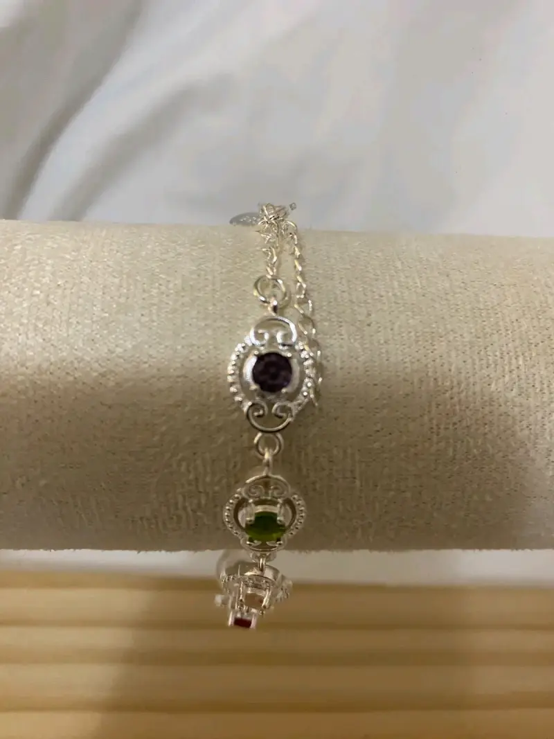 Pulsera de plata con piedras de colores - 3