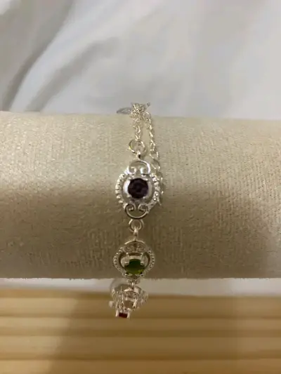 Pulsera de plata con piedras de colores - miniatura 3