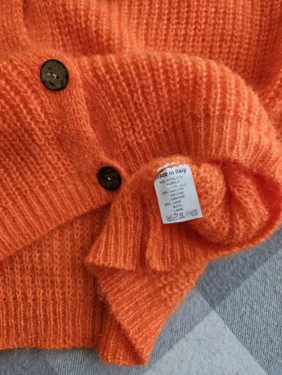 Cardigan de lana naranja para mujer - miniatura 2