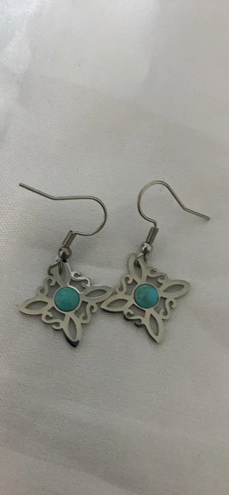 Set de Aros y Anillo de Plata con Piedra Turquesa - 2