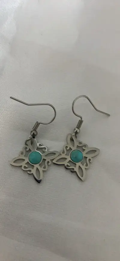Set de Aros y Anillo de Plata con Piedra Turquesa - miniatura 2