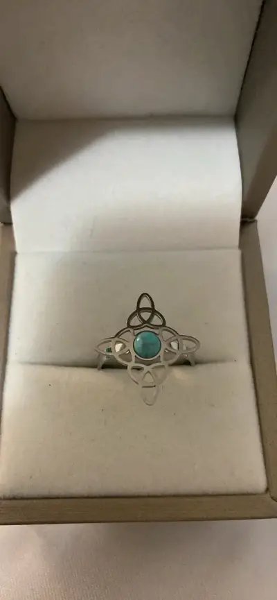Set de Aros y Anillo de Plata con Piedra Turquesa - miniatura 3