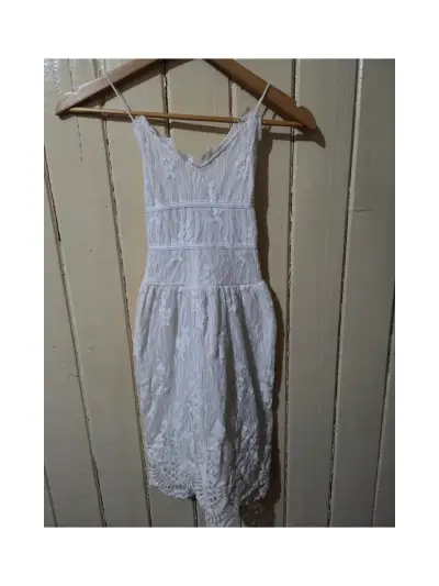Vestido de encaje blanco para mujer talla S - miniatura 3