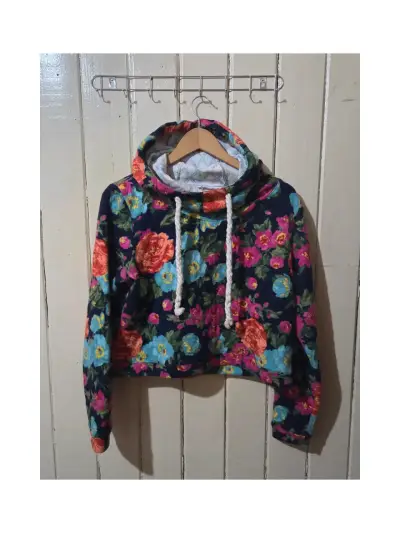 Polerón con capucha floral para mujer - miniatura 1