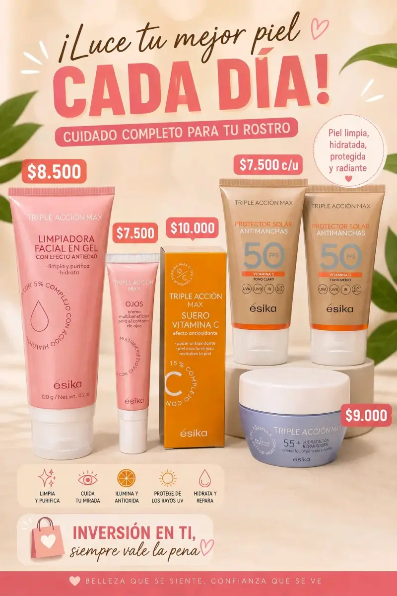 Set de Cuidado Facial ÉsiKa Triple Acción Max - 1
