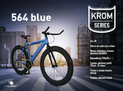 Bicicleta Fixed Aero 564 Azul Aro 28 - miniatura 3