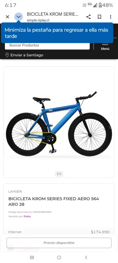 Bicicleta Fixed Aero 564 Azul Aro 28 - miniatura 4