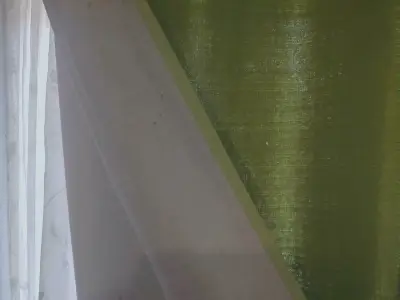 Cortinas verdes con ojales metálicos - miniatura 4