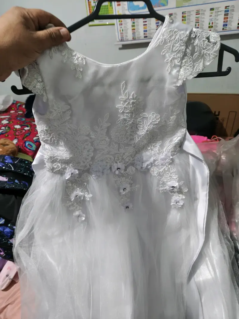 Vestido de Primera Comunión Blanco con Encaje - 1
