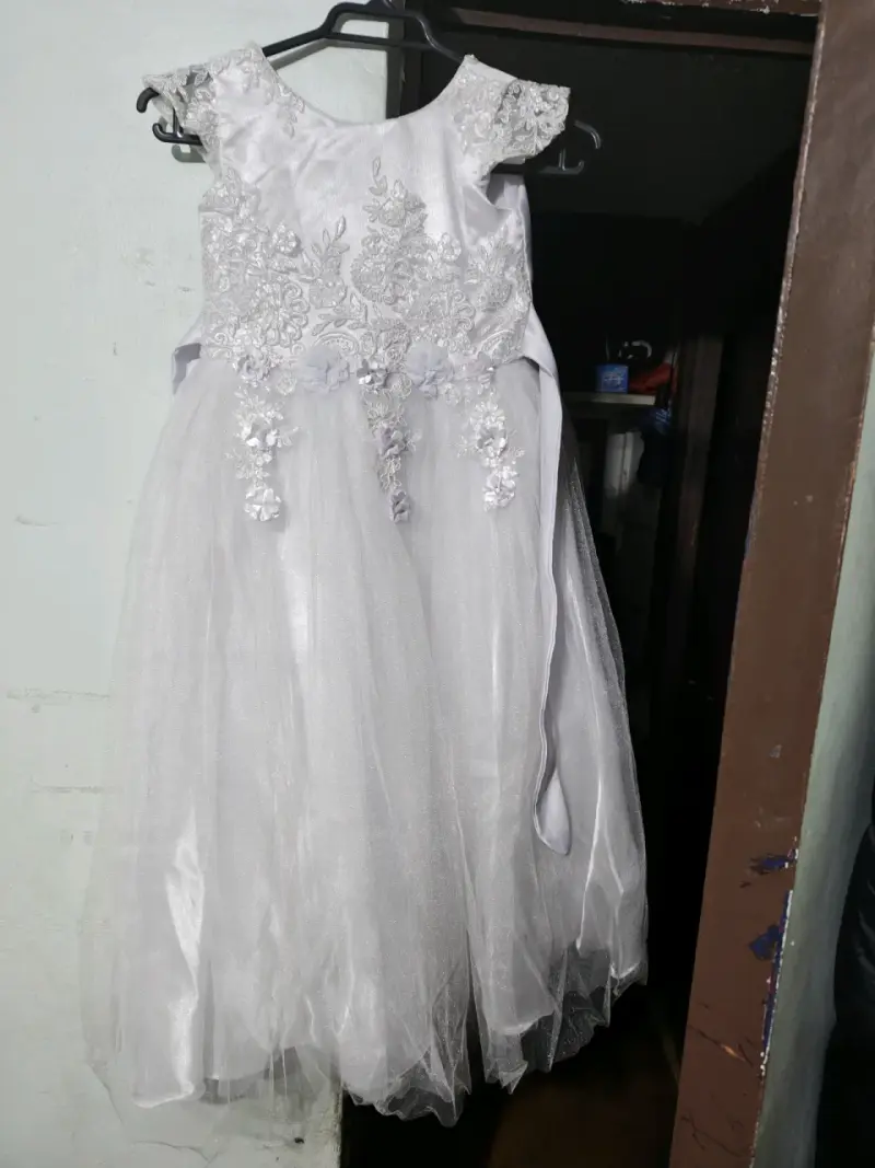 Vestido de Primera Comunión Blanco con Encaje - 3