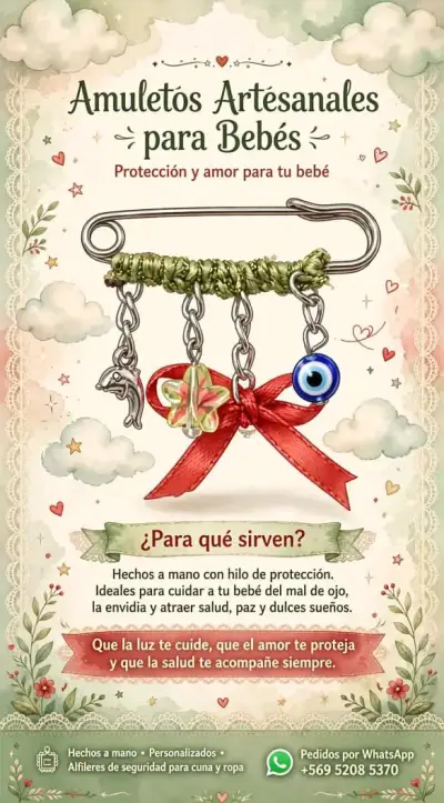 Amuletos artesanales para bebés con protección - miniatura 2