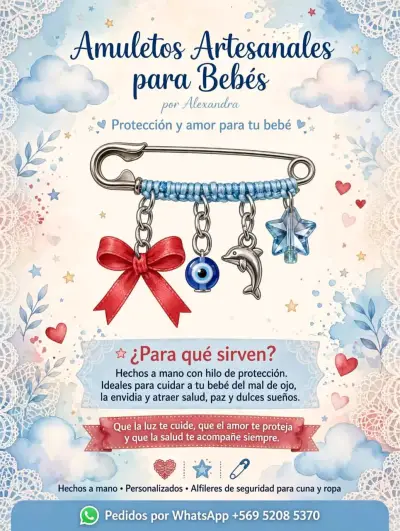 Amuletos artesanales para bebés con protección - miniatura 6