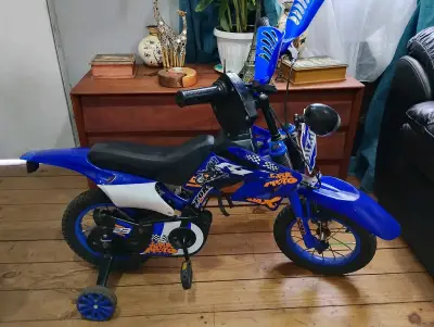 Bicimoto Infantil Azul con Ruedas de Entrenamiento - miniatura 3
